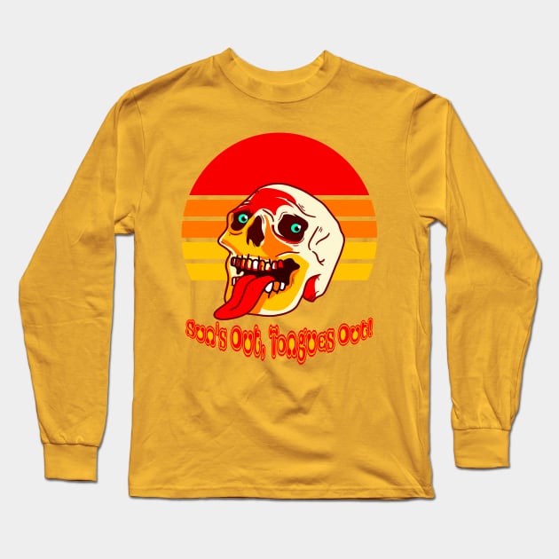 Sun's Out, Tongues Out! Long Sleeve T-Shirt by TJWDraws